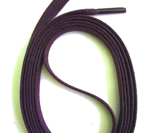SNORS - Lacets - WAXED FLAT LACES Violet, 4 longueurs, environ 6-7 mm de large, plat