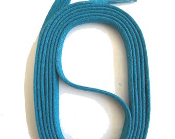 SNORS - Lacets - WAXED FLAX LACES Turquoise, 4 longueurs, environ 6-7 mm de large, plats