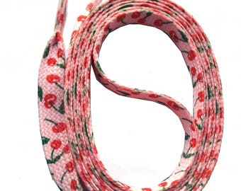 SNORS - lace - printed flax GRANDSON cherries of pink 140 cm, approx. 10 mm