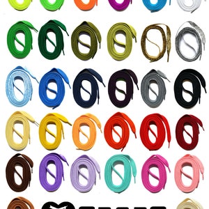 May include: A collection of colorful shoelaces in various shades, including green, orange, purple, and blue. The laces are arranged in neat, coiled patterns, showcasing their vibrant hues. The image includes the text "SNORS SHOEFRIENDS".