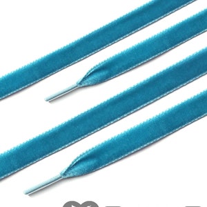 SNORS-SAMT laces-SAMTSENKEL turquoise, 2 lengths, about 9 mm image 2
