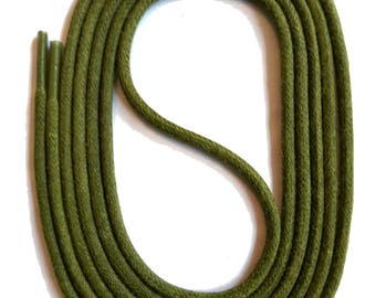 SNORS - Schnürsenkel - GEWACHSTE RUNDSENKEL Khaki, 7 Längen, ca. 2-3mm