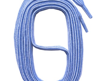 SNORS - Shoelaces - Flat Shoelaces White/Blue, striped, 130 cm, approx. 5 mm