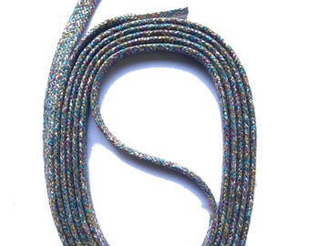 FLAX GRANDSON grey GLITTER SNORS - laces - 130 cm, approx. 5 mm