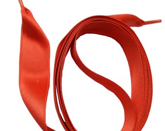 SNORS - SATIN Laces - SATINSENKEL Red-brown Orange, 4 lengths, 2 widths