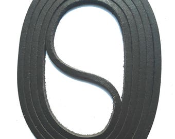 SNORS - lacets - cuir noir lacets 120 cm, env. 3x3mm, Docksider, ceintures en cuir, véritables peau de vache en cuir