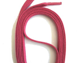 SNORS - Lacets - WAXED FLAT LACES Rose, 4 longueurs, environ 6-7 mm de large, plat