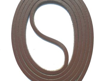 SNORS - lace - dark brown leather LACES 120 cm, approx. 3x3mm, Docksider, leather belts, genuine cowhide leather