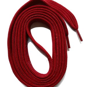 SNORS - Schnürsenkel - FLACHSENKEL Dunkelrot, 10 Längen, 2 Breiten
