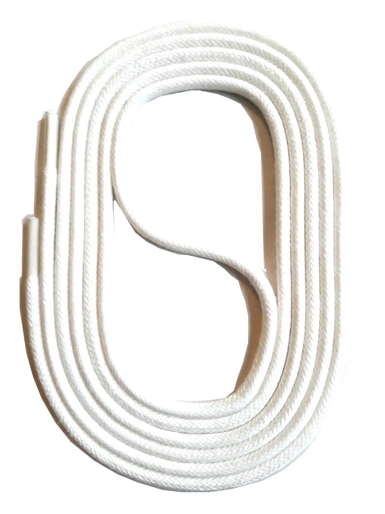 SNORS 2-3 mm WAXED round LACES white 3 lengths lace approx