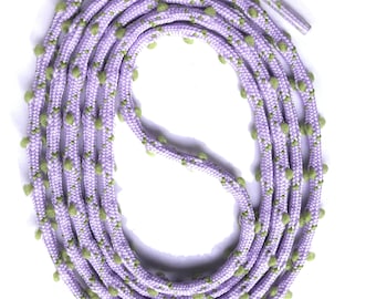 SNORS - laces - round lace Lilahell/olive woven ears, 130 cm, 3 mm