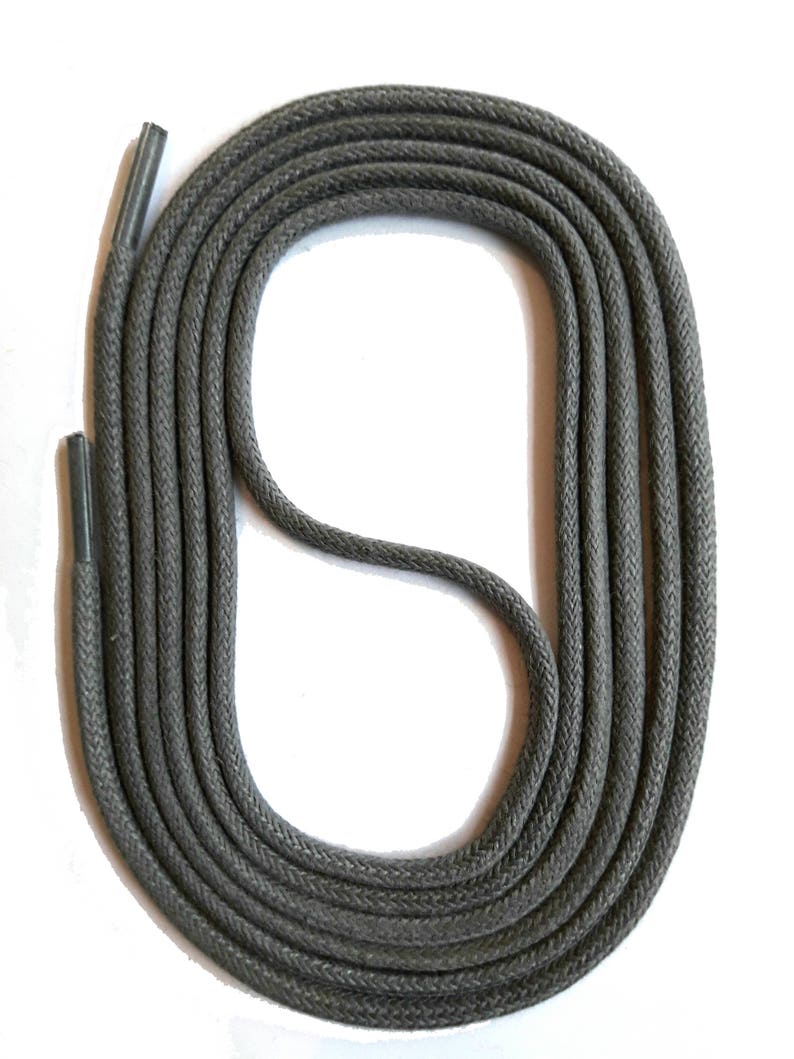 SNORS - Laces - WAXED ROUND SENKEL Grey, 7 lengths, approx. 2-3