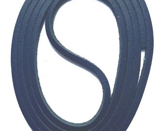 SNORS - dentelle - lacets de cuir bleu foncé 120 cm, env. 3x3mm, Docksider, ceintures en cuir, véritables peau de vache en cuir