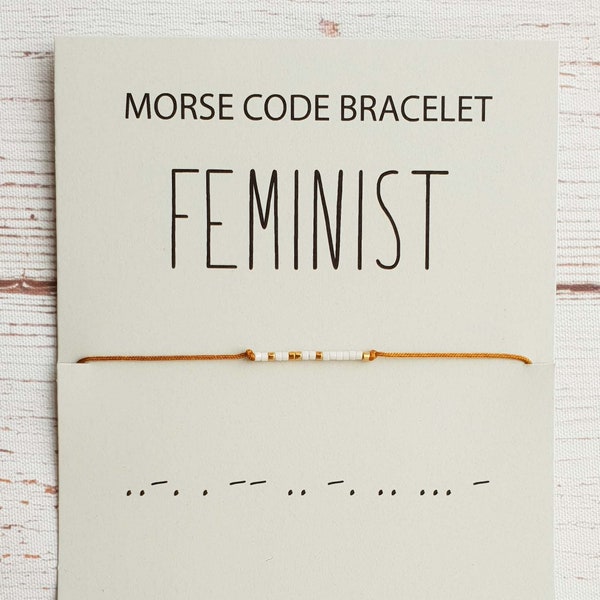 Féministe - Bracelet Code Morse - Bracelet - Bracelet pour femme - Bijoux féministes - Bracelet Message - Bracelet Amitié - Cadeau féministe