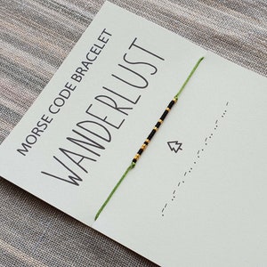 Wanderlust - Morse Code Armband - Geschenk Schmuck - Freundschafts Armband - Morse Code Schmuck - Passendes Armband - Armband für Frauen Männer
