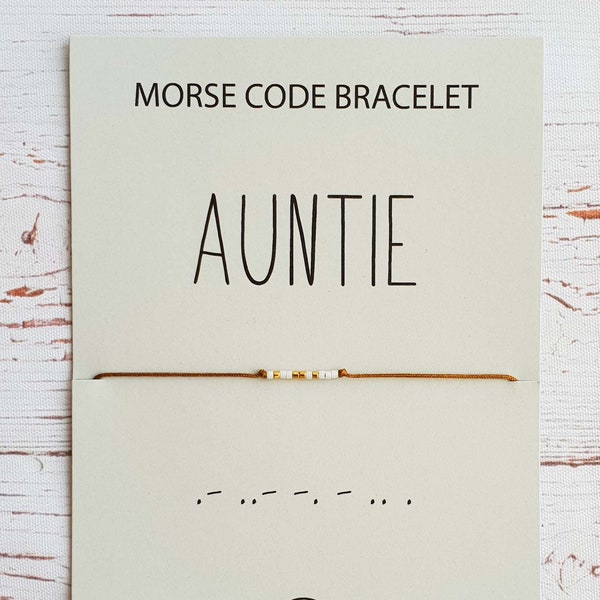 Bracelet tante - Bracelet Morse Code - Bracelet – Bracelet pour femmes – Bijoux tante - Bracelet message - Bracelet amitié -Cadeau tante