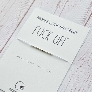 Fuck Off morsecode-armband: Miyuki Delica-kralen, verborgen boodschap