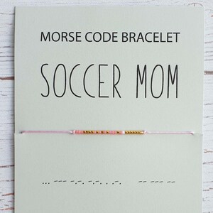 Fußball Mama Morse-Code Armband: Miyuki Delica Bead Sport Schmuck