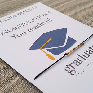 Graduation Gift - Morse Code Bracelet -  Graduation Bracelet - Gift for Her - Personalized Gift - College Graduation - Graduation Jewelry
