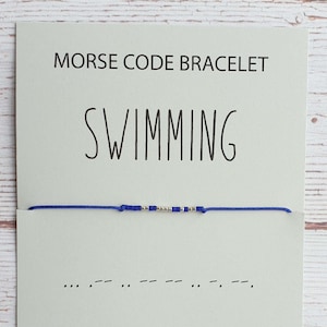 Swimming - Sport Morse Code Bracelet - Bracelet – Bracelet for Women and Men – Swimming Jewelry - Message bracelet - Friendship Bracelet