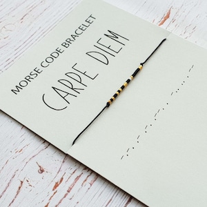 Carpe Diem Morse-Code Armband: Miyuki Gold & Silber Perlen