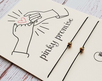 Pinky Promise Bracelet Set: Golden Bead Friendship Jewelry
