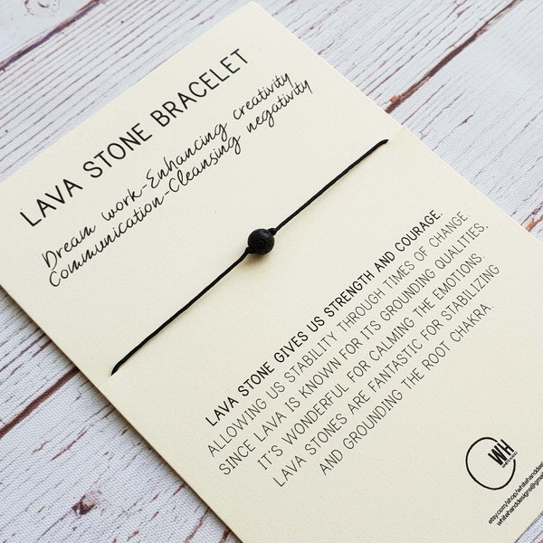 Lava Stone Bracelet - Lava Bead Bracelet - Lava Rock Bracelet - Bracelet for Strength - Gift for Her - Gift for Him - Birthday Gift - Wish