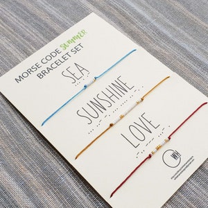 Morse Code Bracelet Set: Sea, Sunshine, Love - Miyuki Beads