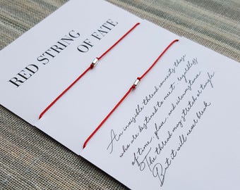 Pulsera del Hilo Rojo del Destino: Tubo de Plata, Cordón de Nailon Ajustable