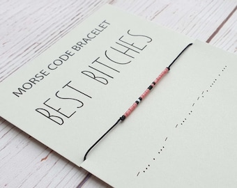 Morse Code Secret Message Bead Bracelet - Friendship Jewelry