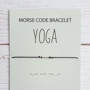 Yoga Morse Code Bracelet: Miyuki Gold & Silver Beads, Mindful Gift