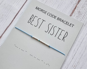 Sister Morse Code Bracelet – Miyuki Delica Beads, Secret Message Gift