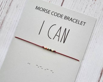 I Can Morse Code Bracelet: Miyuki Delica Beads, Hidden Message