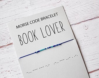 BOOK LOVER - Morse code bracelet - Gift jewelry - Friendship Bracelet - Morse Code Jewelry - Matching Bracelet - Bracelet for Women Men