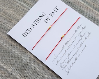 Pulseras de pareja del Hilo Rojo del Destino: cordón de nailon ajustable