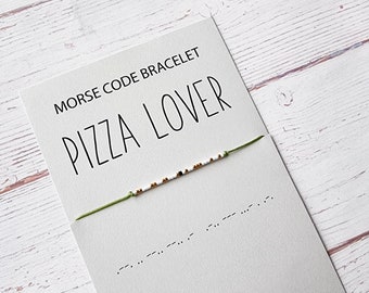 PIZZA LOVER - Morse code bracelet - Gift jewelry - Friendship Bracelet - Morse Code Jewelry - Matching Bracelet - Bracelet for Women Men