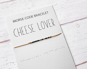 CHEESE LOVER - Morse code bracelet - Gift jewelry - Friendship Bracelet - Morse Code Jewelry - Matching Bracelet - Bracelet for Women Men
