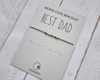 Mejor pulsera de papá - Pulsera de código Morse - Pulsera - Pulsera para papá - Joyería del Día del Padre - Pulsera de la amistad - Regalo para papá - Regalo familiar