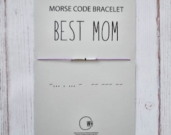 Pulsera de código Morse para mamá: cuentas Miyuki, joyería con mensaje oculto