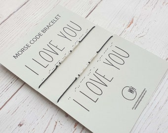 I Love You Morse Code Bracelet Set: Miyuki Bead Couple Jewelry