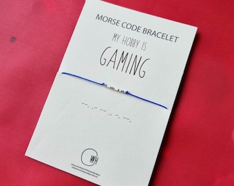 GAMING Morse Code Bracelet With Closure, Gift Bracelet, Gaming Jewelry, Hobby Bracelet Women Gift, Message Bracelet, Secret Hobby