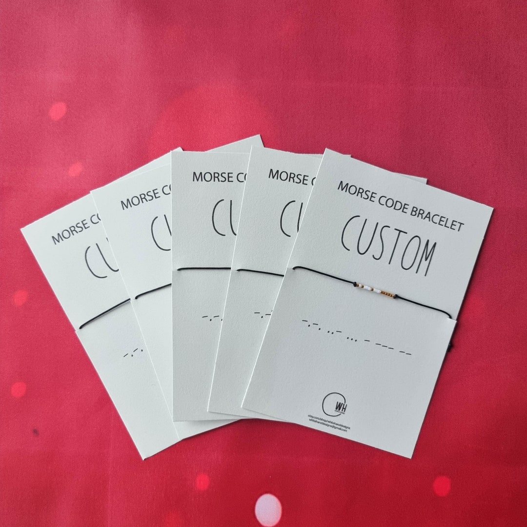 Set of Five Custom Morse Code Bracelets With Closure, Gift