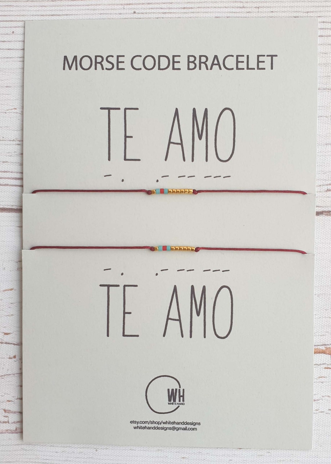TE AMO Morse Código Pulsera de Pareja Morse Code Jewelry | Etsy