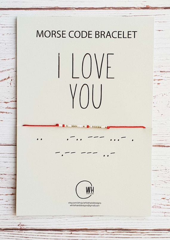 Morse Code Secret Hidden Message I Love You Card Friendship Couple Bracelet  Gift