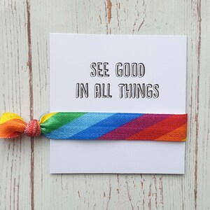 See Good In All Things Hair Tie, Thank You Hair Tie Gift, Hair Tie Favors, Birthday Party, Women&#39;s Birthday Favors, Girls Birthday Party