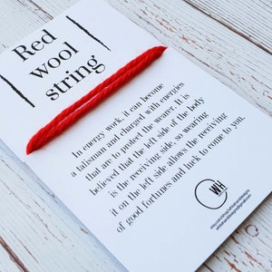 Red String Bracelet + Instruction - Protection Bracelet - Thread Bracelet - Red String Bracelet - Red Wool String - Kabbalah Red String