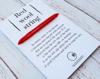 Red Wool String Bracelet: Kabbalah Protection Thread