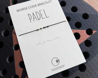 Padel Morse Code Bracelet, Miyuki Delica Beads, Sport Jewelry