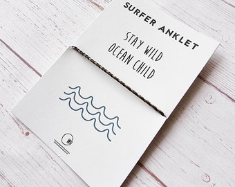 Handmade Surfer Anklet: Boho Braided Cotton Waterproof Ankle Bracelet