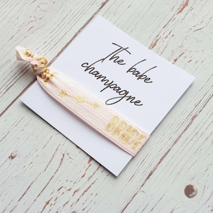 The Babe Champagne Bachelorette Party, Hair Tie Bachelorette Gift, Hair Tie Favors, Bachelorette party Favor, Wedding Party Bridesmaid Ties